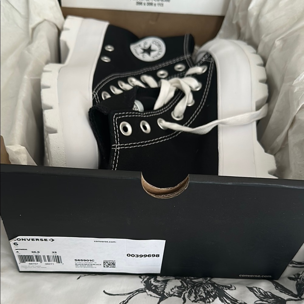 Converse Black and White Platform Sneakers